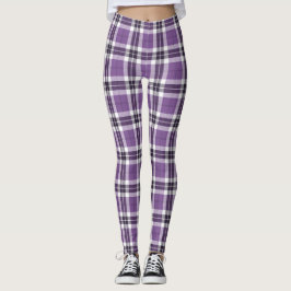 Legging Teste padrão escocês roxo do Kilt da xadrez de