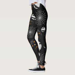 Legging Teste padrão escuro assustador do Dia das Bruxas