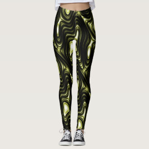 Legging Teste padrão estrangeiro verde escuro de