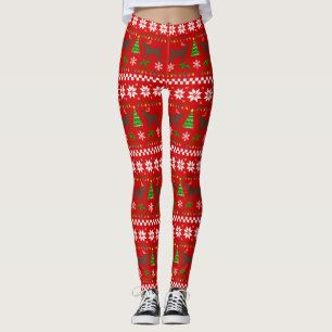 Legging Teste padrão feio do Natal dos Antlers de Labrado