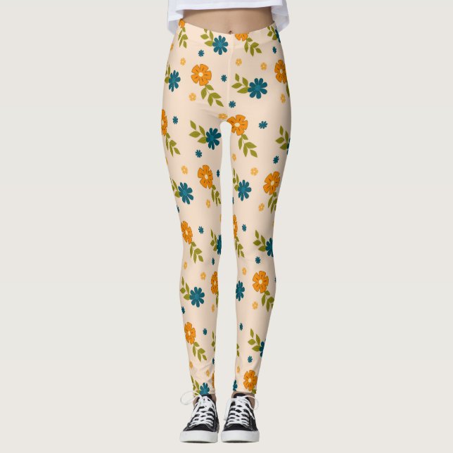 Legging Teste padrão floral (Frente)