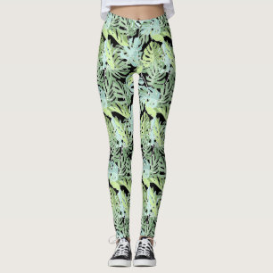 Legging Teste padrão floral 2 da selva