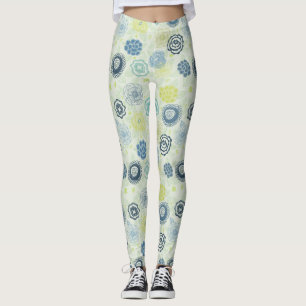 Legging Teste padrão floral à moda com flores bonitos