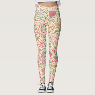 Legging Teste padrão floral brilhante