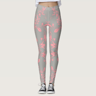 Legging Teste padrão floral cor-de-rosa no exercício das