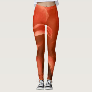 Legging Teste padrão floral de mármore alaranjado queima