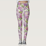 Legging Teste padrão floral do Hydrangea cor-de-rosa da<br><div class="desc">Estas caneleiras florais chiques tê-lo-ão vestido no estilo. As características deste design hydrangea delicado do rosa e da lavanda florescem em um fundo branco. Projetado pelo ©Tim mundialmente famoso Coffey do artista.</div>