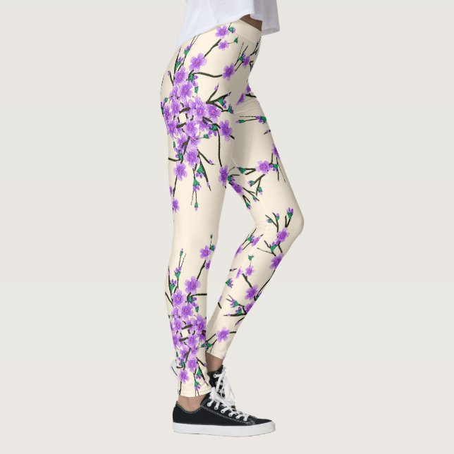 Legging teste padrão floral do primavera (Direita)