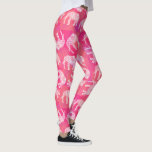 Legging teste padrão floral tribal colorido cor-de-rosa<br><div class="desc">Teste padrão tribal e floral na moda do elefante em um fundo cor-de-rosa dos brushstrokes.</div>
