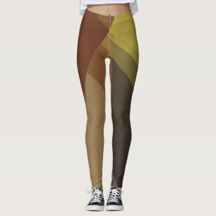 Legging Teste padrão geométrico moderno de Brown Tan