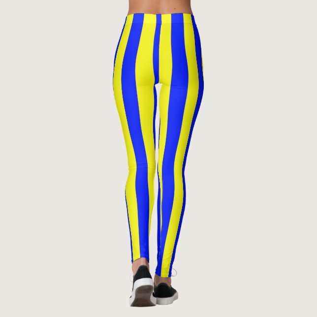 Legging Teste padrão listrado amarelo e azul Coloured (Verso)