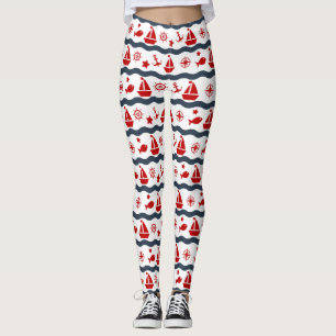 Legging Teste padrão marítimo bonito