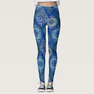 Legging Teste padrão marroquino da arte do azulejo BOHO d