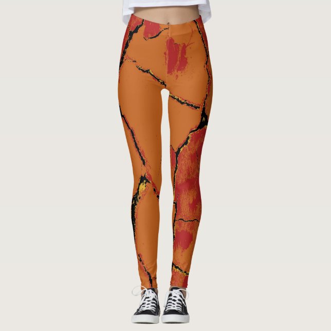 Legging Teste padrão moderno #8 da pele do leopardo (Frente)