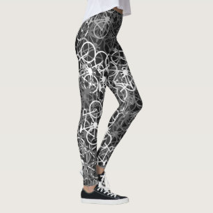 Legging Teste padrão monocromático das bicicletas - as