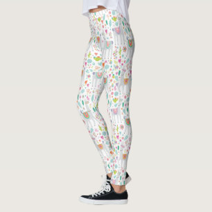 Legging Teste padrão Pastel bonito do lama