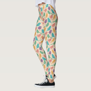 Legging Teste padrão pequeno colorido dos pássaros