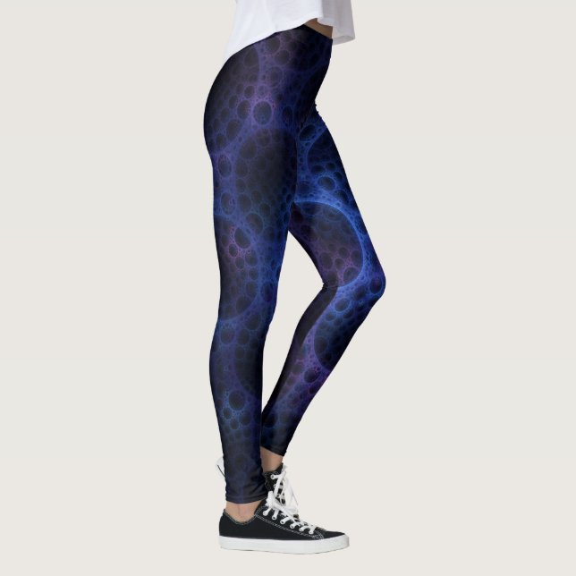 Legging Teste padrão poroso azul e roxo (Direita)