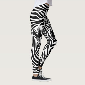 Legging Teste padrão preto e branco do impressão na moda