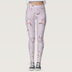 Legging Teste padrão retro floral do primavera