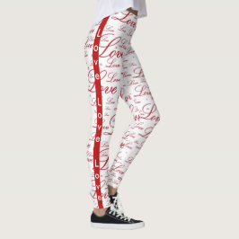 Legging Teste padrão romance da tipografia dos namorados