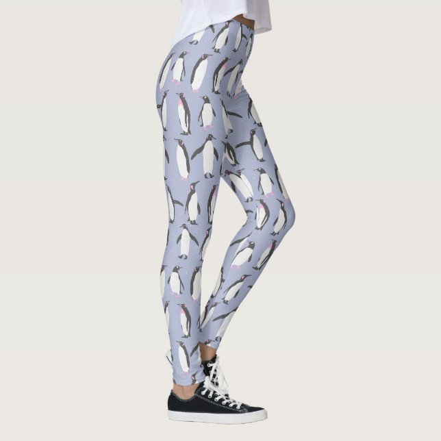 Legging Teste padrão sem emenda dos pinguins do inverno + (Direita)