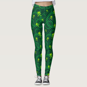 Legging Teste padrão verde de Emo com círculos