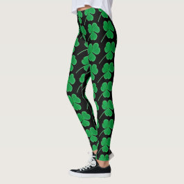 Legging Teste padrão verde irlandês dos trevos do dia | de
