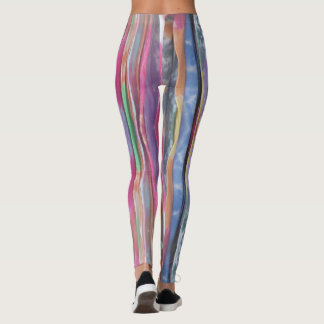 Legging Teste padrão veritically listrado colorido da