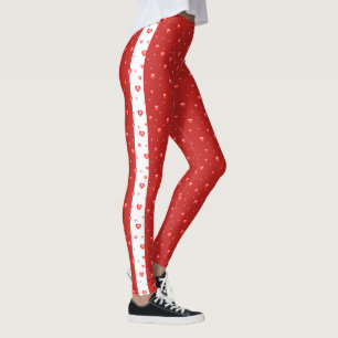 Legging Teste padrão vermelho dos corações dos namorado