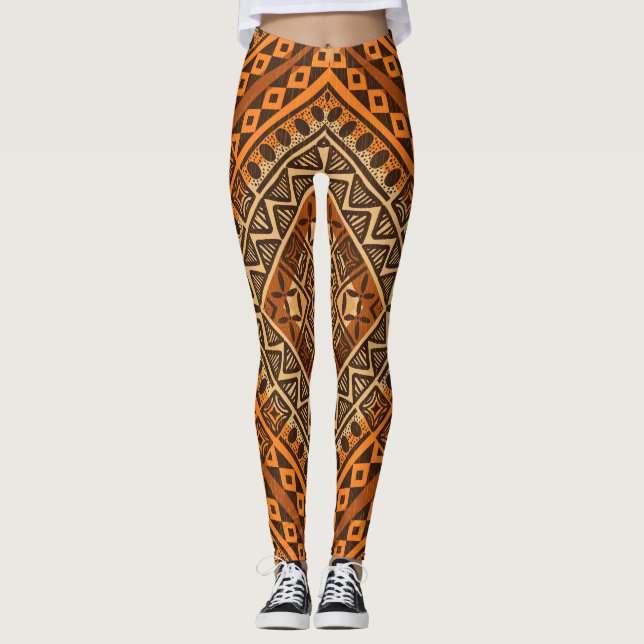 Legging Têxteis tribais africanos: estilo étnico. (Frente)