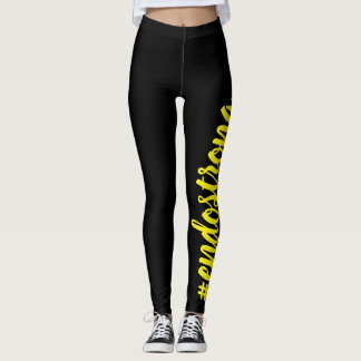 Legging texto amarelo das caneleiras do #endostrong
