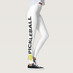 Legging Texto amarelo do costume da bola das caneleiras