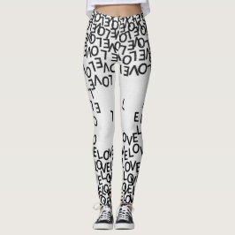 Legging Texto branco preto moderno
