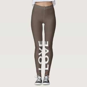 Legging Texto Clássico Monocromático do Amor Castanho