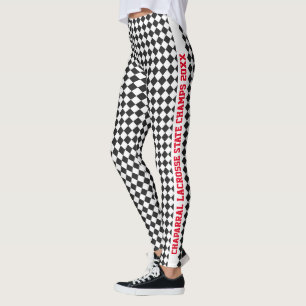 Legging Texto da Equipe de Cores Escolares Personalizadas 