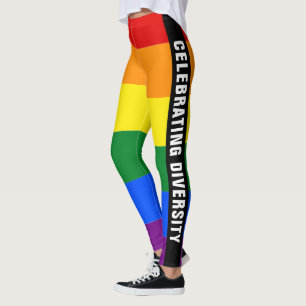 Legging Texto do Sinalizador Arco-Íris do Orgulho gay LGBT