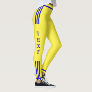 Legging Texto e cor personalizados das legendas amarelas d
