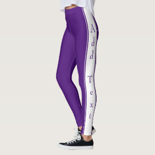Legging Texto e cor personalizados das legendas roxas de f