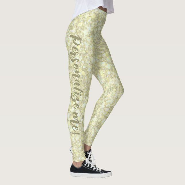 Legging TEXTO PERSONALIZADO amarelo claro claro-sol leve e (Direita)