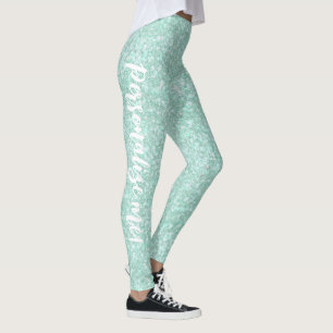 Legging TEXTO PERSONALIZADO DA Glitter Azul Cristal Molhad