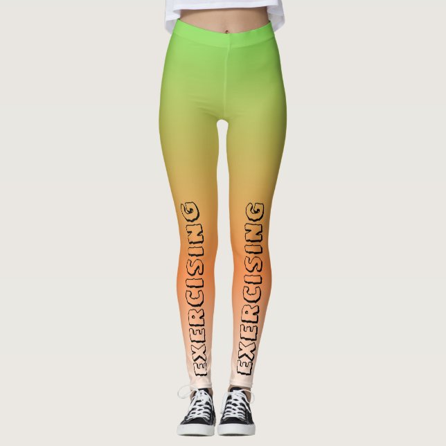 Legging Texto personalizado l Gradiente de moda Exercício (Frente)