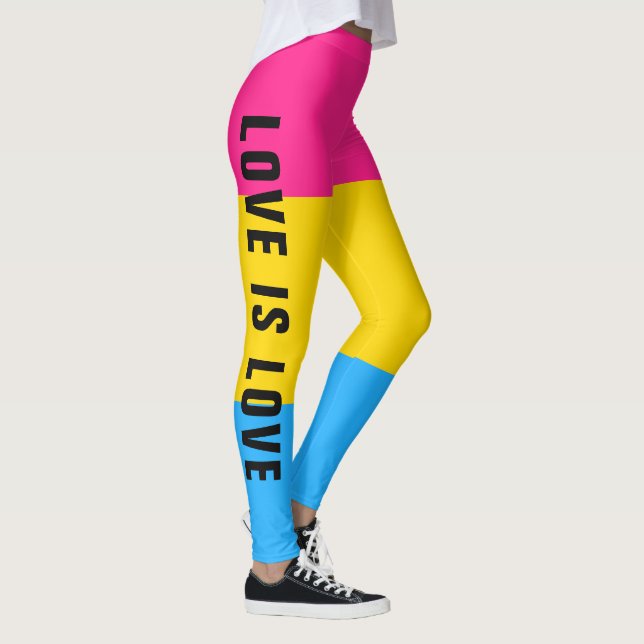 Legging Texto Personalizado Sinalizador do Orgulho Pansexu (Direita)
