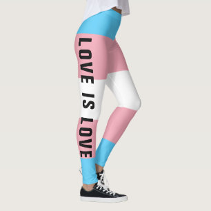Legging Texto Personalizado Sinalizador do Orgulho Transgê