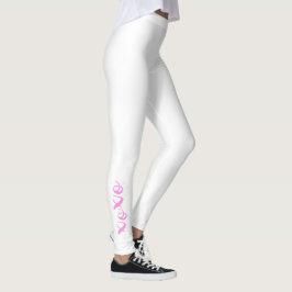 Legging Texto Rosa Legal Branco Único do xoxo