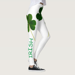 Legging Texto Verde de 2020 do Shamrock irlandês para Dia 