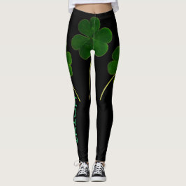 Legging Texto Verde do Shamrock Irlandês para 2020