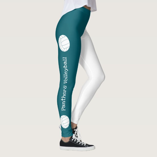 Legging texto vertical ANY cor nome da equipe de volei (Direita)