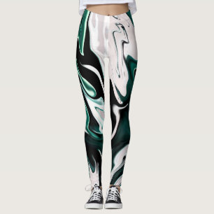 Legging textura Abstrato elegante do fluxo líquido de má
