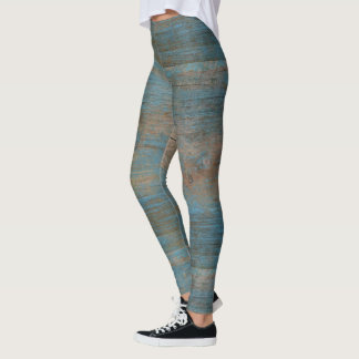 Legging Textura Azul de Madeira de Praia